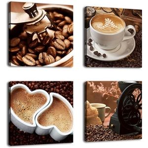 Coffee Canvas Wall Art Set of 4